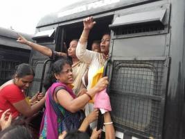 A huge Aidwa rally in Kolkata consisting of many women who gave resistance in W.B panchayat elections 